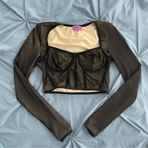 Edikted mesh corset long sleeve